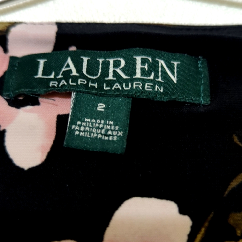 Lauren Ralph Lauren | Floral Midi Dress | V Neck | Wedding Guest | Shabby Chic| - Picture 8 of 10